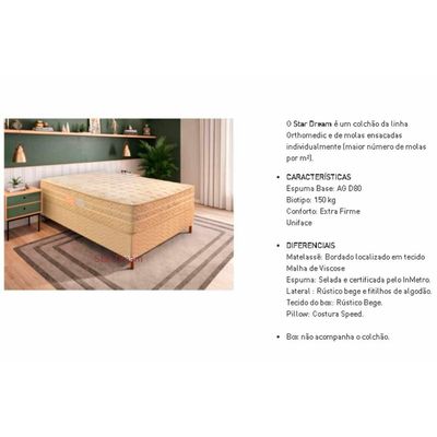 Conjunto Box King: Colchão Molas Paropas Ensacadas Star Dream + Base CRC Courano Clean (193x203)