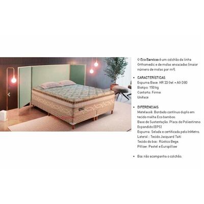 Conjunto Box Baú King: Colchão Molas Paropas Ensacadas Eco Bamboo + Base CRC Courano Clean (193x203)