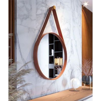 Espelho Decorativo Para Sala De Estar Aqua 60cm Marrom - Imcal