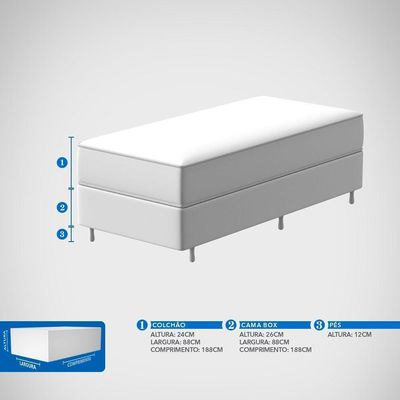 Conjunto Box Solteiro Mola Probel Chicago (88x188x24cm)