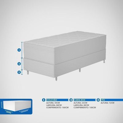 Conjunto Box Solteiro Mola Probel Roma (88x188x56cm)