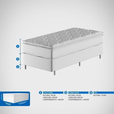 Conjunto Box Solteiro Mola Ensacada Probel Alpha (88x188x52cm)