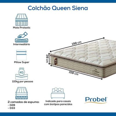 Colchão Queen Mola Probel Siena (158x198x28cm)