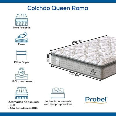 Colchão Queen Mola Probel Roma (158x198x30cm)