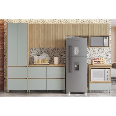 Cozinha Completa Rainha Gourmet 6 Peças (3Aéreos+1Paneleiro+2Balcões) C6P39 Nature/Verde - Nesher