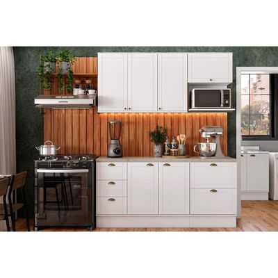 Balcão de Cozinha c/ Tampo Bella 2610 c/ 2 Gavetas 60cm Branco - Carraro
