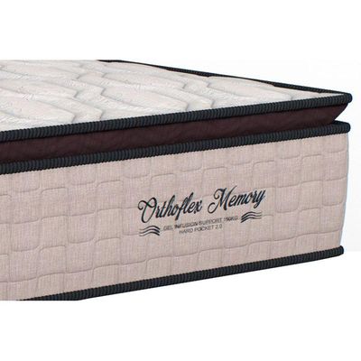 Conjunto Box Queen: Colchão Molas Orthoflex Ensacadas Memory HP + Base CRC Courano White (158x198)