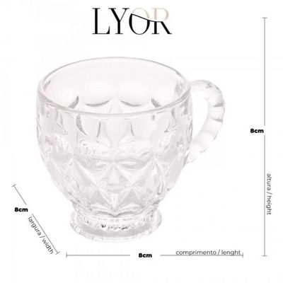 Xícara De Café Capuccino Cristal Lile 200ml - Lyor