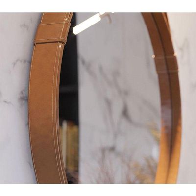 Espelho Decorativo Para Sala De Estar Aqua 80cm Marrom - Imcal