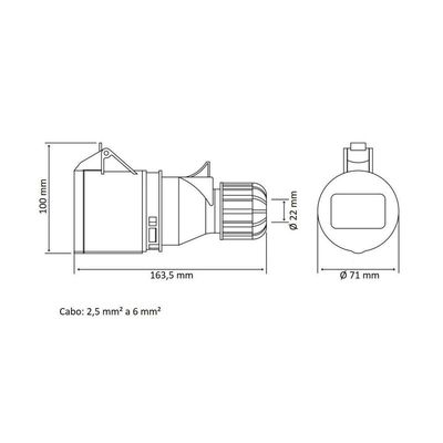 Tomada De Acoplamento Industrial 3p+n+t 32 A 380-415 Vca 6 H Tramontina