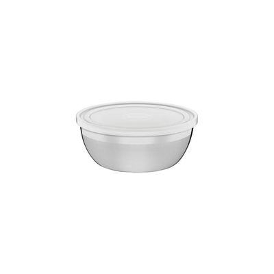 Pote Redondo Tramontina Freezinox Em Aço Inox Com Tampa Plástica 14 Cm 0,8 L