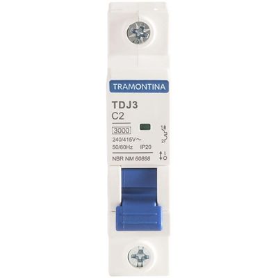 Minidisjuntor Tdj3ka 1 P 2 A Curva C Tramontina