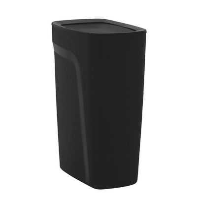 Lixeira Tramontina Compact Em Polipropileno Preto Com Tampa Basculante 10,5 L