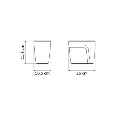 Lixeira Tramontina Compact Em Polipropileno Cinza Com Tampa Basculante 6,5 L