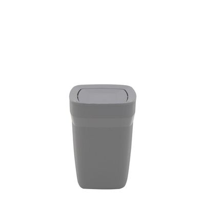 Lixeira Tramontina Compact Em Polipropileno Cinza Com Tampa Basculante 6,5 L