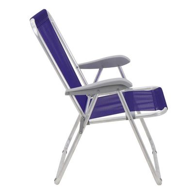 Cadeira De Praia Tramontina Creta Master Em Alumínio Com Assento Roxo