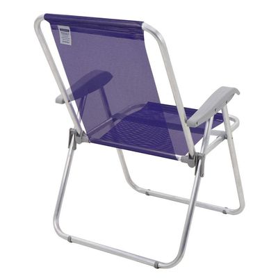 Cadeira De Praia Tramontina Creta Master Em Alumínio Com Assento Roxo