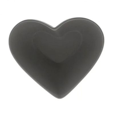 Bowl Petisqueira Coração De Ceramica Heart Cinza 18cm - Lyor
