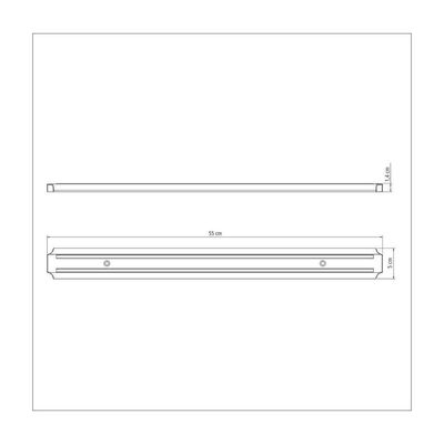 Barra Magnética Para Facas Tramontina Plenus Em Polipropileno E Aço Inox 55 Cm