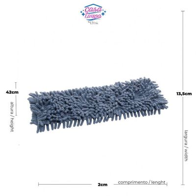 Refil De Mop Flat Chenile Vassoura Magica 42 Cm - Lyor