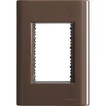 Placa 3 Postos 4x2 Tramontina Giz Madeira Com Suporte