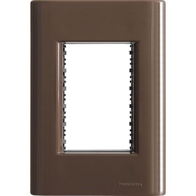 Placa 3 Postos 4x2 Tramontina Giz Madeira Com Suporte