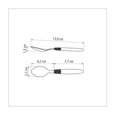 Kit 3 Colher Cha Tramontina Ipanema Inox Vermelho