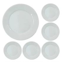 Conjunto 8 Pratos Rasos Porcelana 24,5cm Bar Hotel Germer