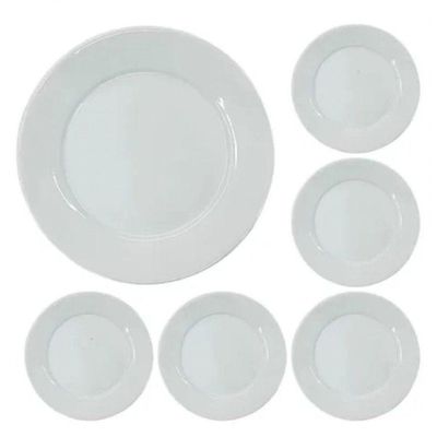 Conjunto 8 Pratos Rasos Porcelana 24,5cm Bar Hotel Germer