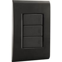 Conjunto 4x2 Com 3 Interruptores Simples 10 A 250 V Tramontina Liz Grafite