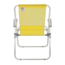 Cadeira De Praia Tramontina Creta Master Em Alumínio Com Assento Amarelo