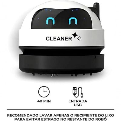 Mini Aspirador Mesa Papa Migalhas Com Coletor Recarregável