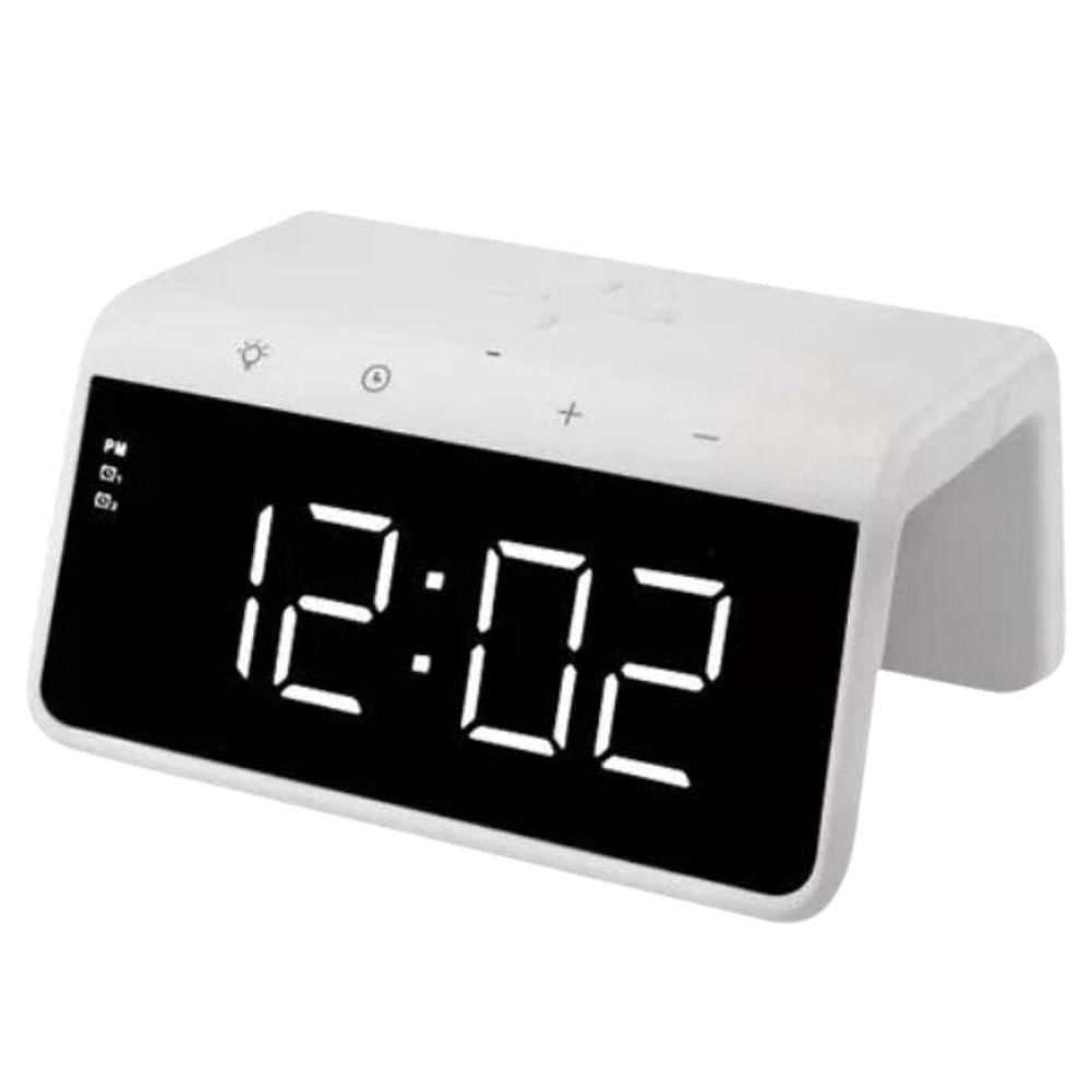 Carregador Indução + Relógio Despertador (branco)