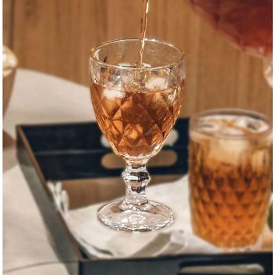Taça Para Agua Vidro Diamond Clear Vitral Verre - Mimo
