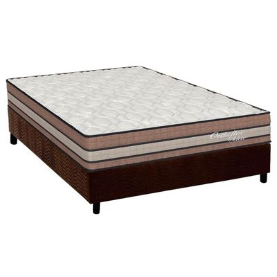 Cama Box Casal: Colchão Molas Ensacadas Orthoflex Seleto + Base CRC Suede Brown(138x188)