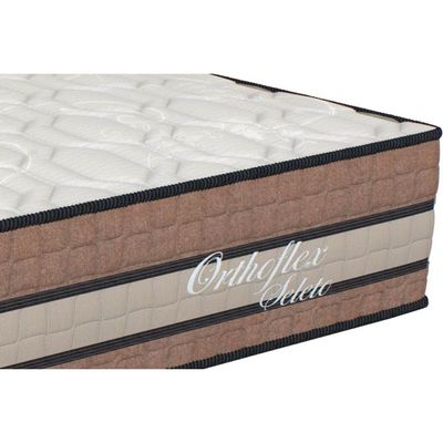 Cama Box Casal: Colchão Molas Ensacadas Orthoflex Seleto + Base CRC Suede Brown(138x188)