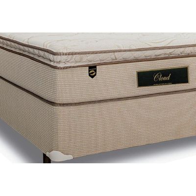 Cama Box King: Colchão Molas Ensacadas Luckspuma Cloud One Side + Base CRC Suede Clean(193x203)