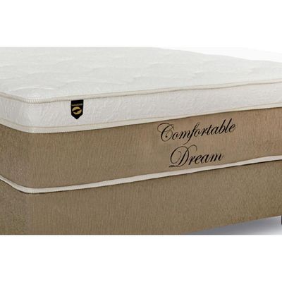 Cama Box King: Colchão Molas Ensacadas Luckspuma Comfortable Dream + Base CRC Suede Clean(193x203)