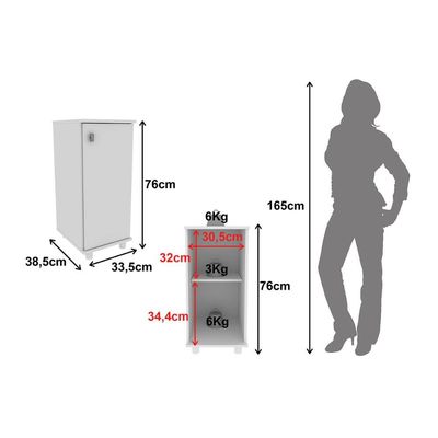 Bancada Multiuso p/ Área Serviço BL3306 c/ 1 Porta Branco - Tecno Mobili