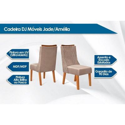Kit 2 Cadeiras de Cozinha Jade 2 Un Freijó/Suede Moca Marrom - DJ Móveis