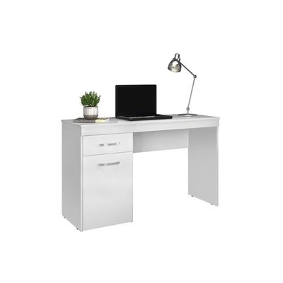 Mesa Computador Escrivaninha Vitória c/ 1 Porta e 1 Gaveta - Branco - Demóbile