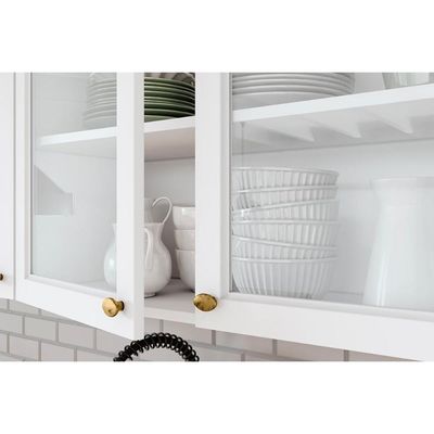 Cozinha Completa Americana 7 Peças (2Aéreos+2Balcões+1Paneleiro+2Complementos) C5P49 Branco - Henn