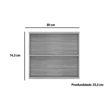 Armário de Cozinha Modulado Sauvignon 2 Portas 80cm Amendoa - Ronipa