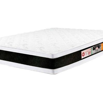 Conjunto Box Queen: Colchão Espuma Castor D45 Black e White AIR + Base CRC Courano White (158x198)