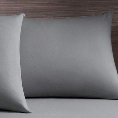 Jogo De Cama Simples Queen 3pc Malha 100% Algodao - Cinza Spot