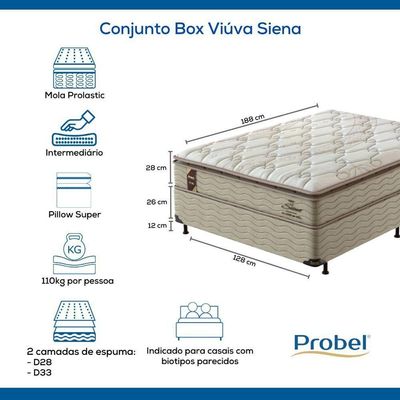 Conjunto Box Viúva Mola Probel Siena (128x188x54cm)