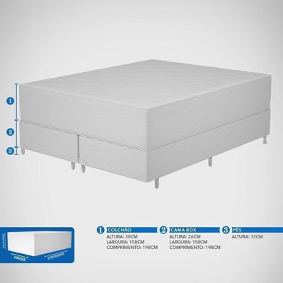 Conjunto Box Queen Mola Ensacada Probel Munique (158x198x56cm)