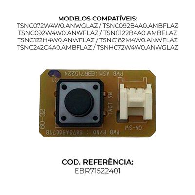 Placa Acionamento On Off Ar Condicionado Lg Tsnc092b4a0, Tsnc072w4w0, Tsnc092b4a0 Ebr71522401 Origin