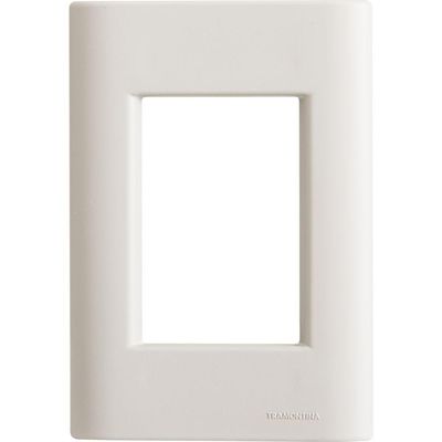 Placa 3 Postos 4x2 Tramontina Giz Branca Soft Touch Com Suporte