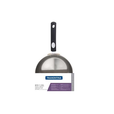 Frigideira Tramontina Solar Silicone Rasa Em Aço Inox Fundo Triplo Com Cabo De Silicone 20 Cm 1,3 L